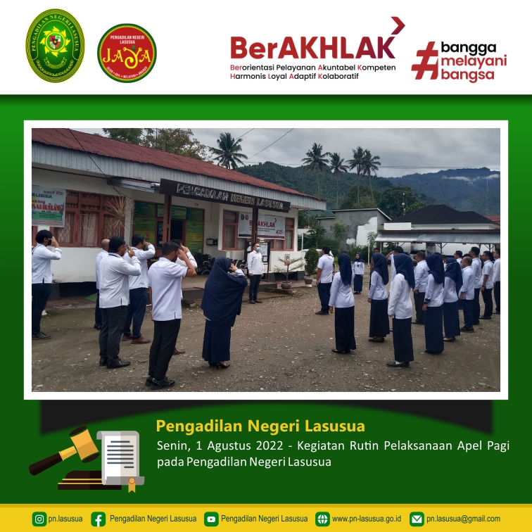 Kegiatan Rutin Apel Pagi Pengadilan Negeri Lasusua